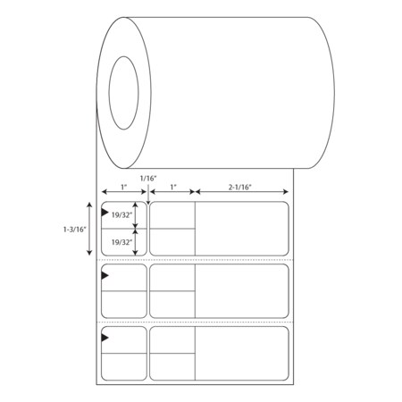 Nevs Misys/Sunquest-Multi Set Label- Knife-Cut -BD Notch 1 3 x 4 3, PK4 CB-SUN-7K-BD NOTCH